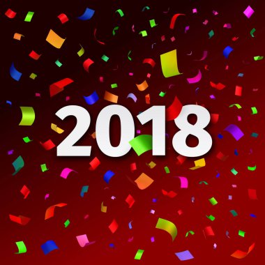 Mutlu yeni yıl 2018 arka plan konfeti ile