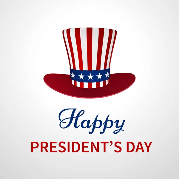 Happy Presidents Day banner with hat — Stock Vector