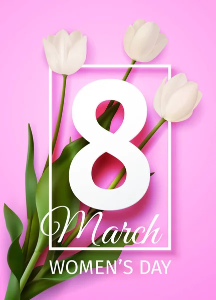 Glücklicher Frauentag 8. März Feiertags-Grußkarte — Stockvektor