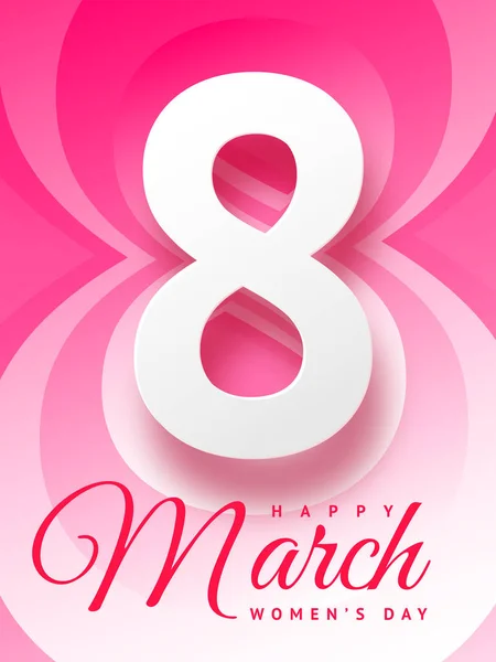 8. März fröhlicher Frauentag schöne Grußkarte — Stockvektor