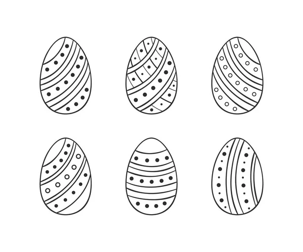 Iconos de huevos de Pascua. Ilustración vectorial — Vector de stock