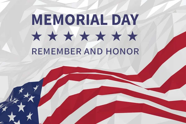 Memorial day achtergrond met de Amerikaanse vlag in een driehoekige stijl — Stockvector