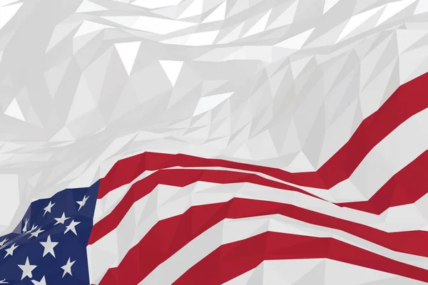 Bandera americana en estilo triangular — Vector de stock