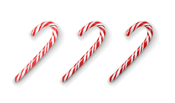 Christmas red and white candy cane isolated on a white — Stock Vector