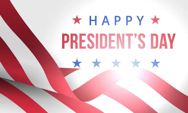 Happy Presidents Day. Festive banner with american flag and text. Vector illustration — Stock Vector