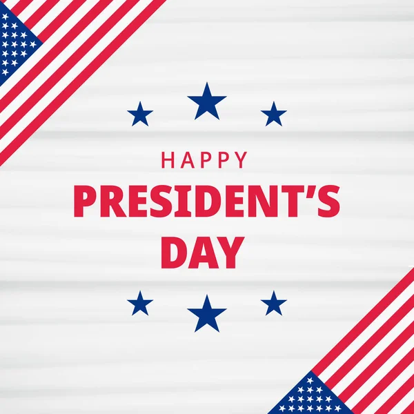 Happy Presidents Day. Festive banner background with american flag and text — Stock Vector