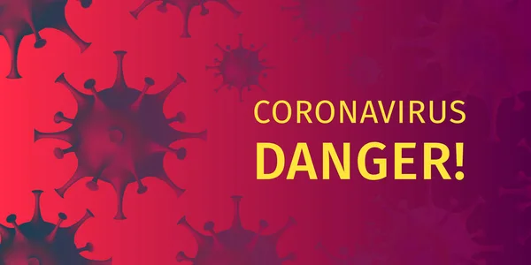 Coronavirus Póster de advertencia de peligro. Banner de alerta sobre la probabilidad de contraer una infección por coronavirus . — Archivo Imágenes Vectoriales