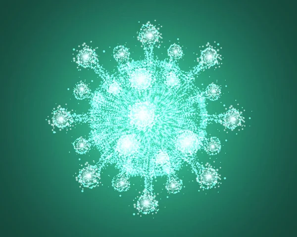 Coronavirus Cell Abstract Design Element Fabriqué Partir Nombreuses Particules Sur — Image vectorielle