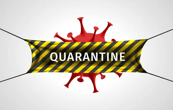 Coronavirus Quarantine Banner Protection Dangerous Virus Red Coronavirus Icon Isolated — Stock Vector