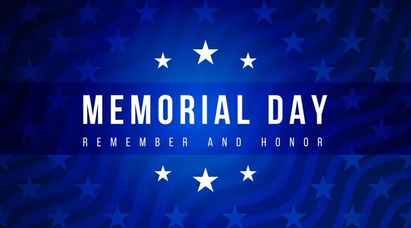 Ημέρα Μνήμης Θυμηθείτε Και Honor Poster Αμερικανική Εθνική Εορτή Εορταστικό — Διανυσματικό Αρχείο