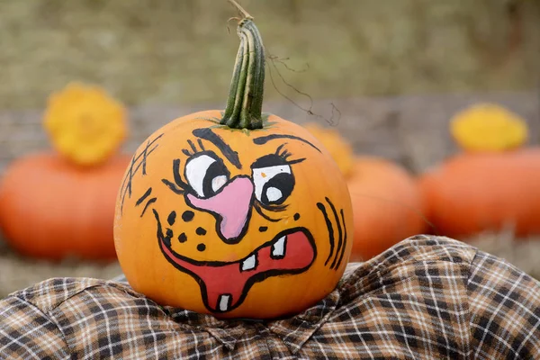 pumpkin with creepy face