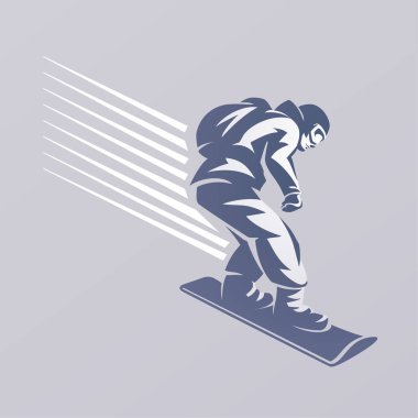 Snowboard amblemi. Spor illüstrasyon
