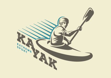 Kayak. Spor logo amblem