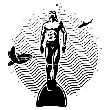Freediver su altında