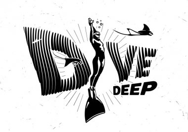 Dive deep emblem clipart