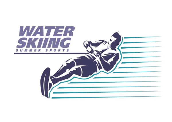 Waterskiën. Sport embleem — Stockvector