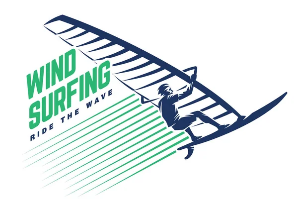 Windsurf. emblema dello sport . — Vettoriale Stock