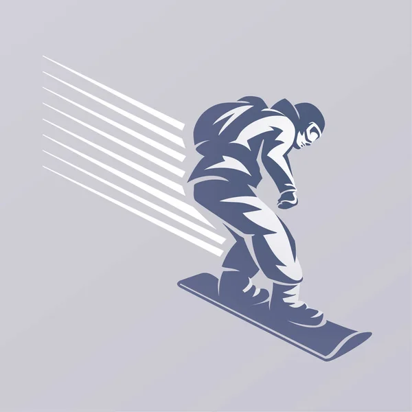 Σκι με χιονοσανίδα έμβλημα. Εικονογράφηση του αθλητισμού — Διανυσματικό Αρχείο