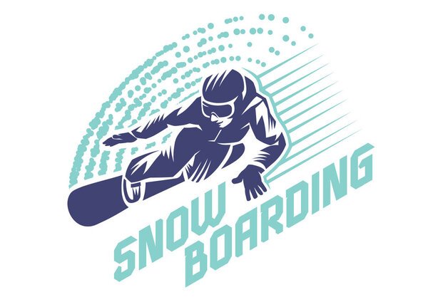 Snowboarder in motion. Sport emblem