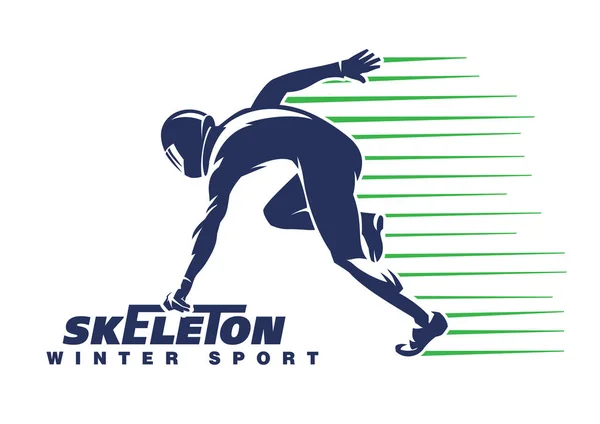 Desporto de esqueleto. Emblema desportivo — Vetor de Stock