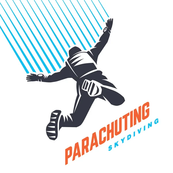 Parachutespringen. Sport embleem — Stockvector