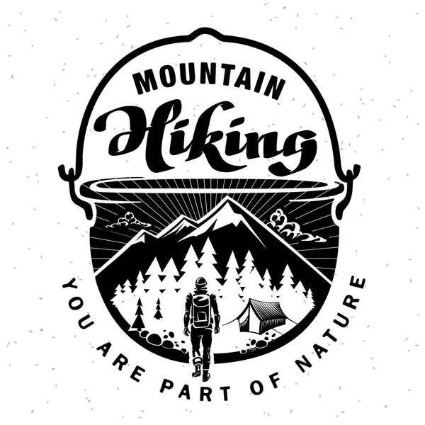 Bergwandern. Emblem — Stockvektor