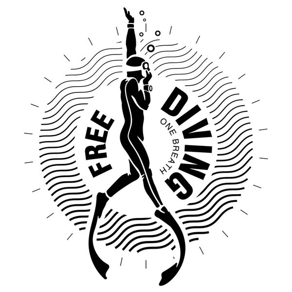 Freediving.  Sport emblem