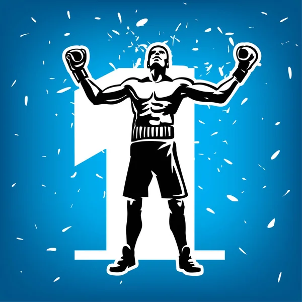 Campeón de boxeo. Emblema deportivo — Vector de stock