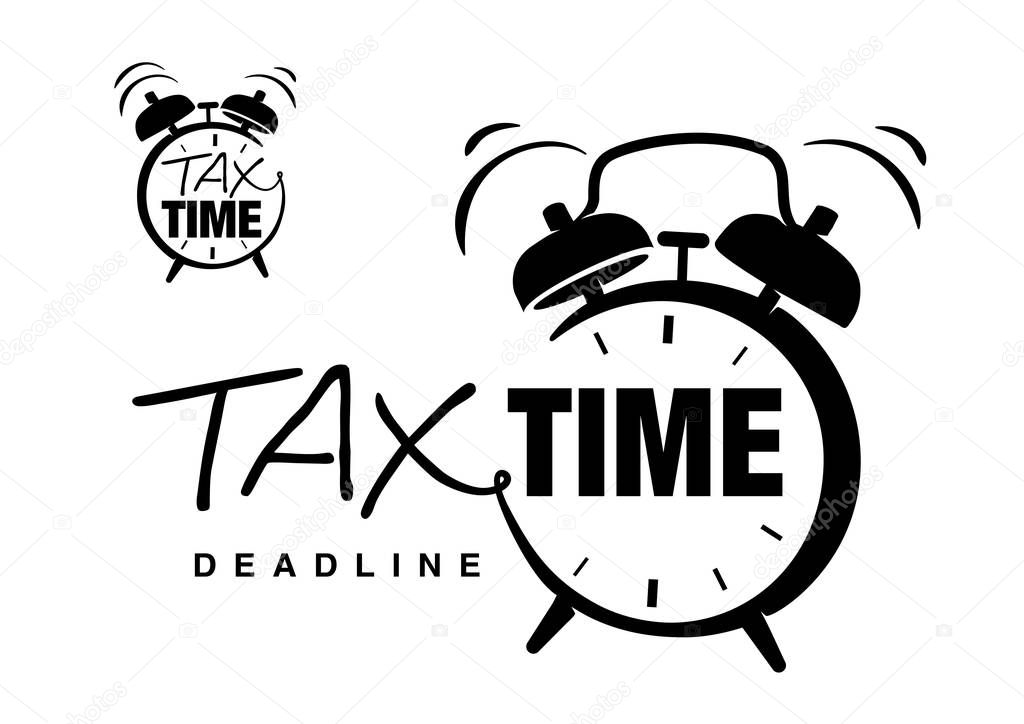 Hand drawn lettering on the topic tax time
