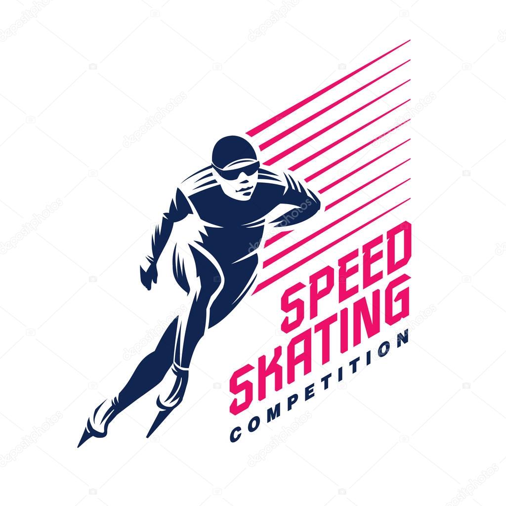 Speed skater. Sport emblem