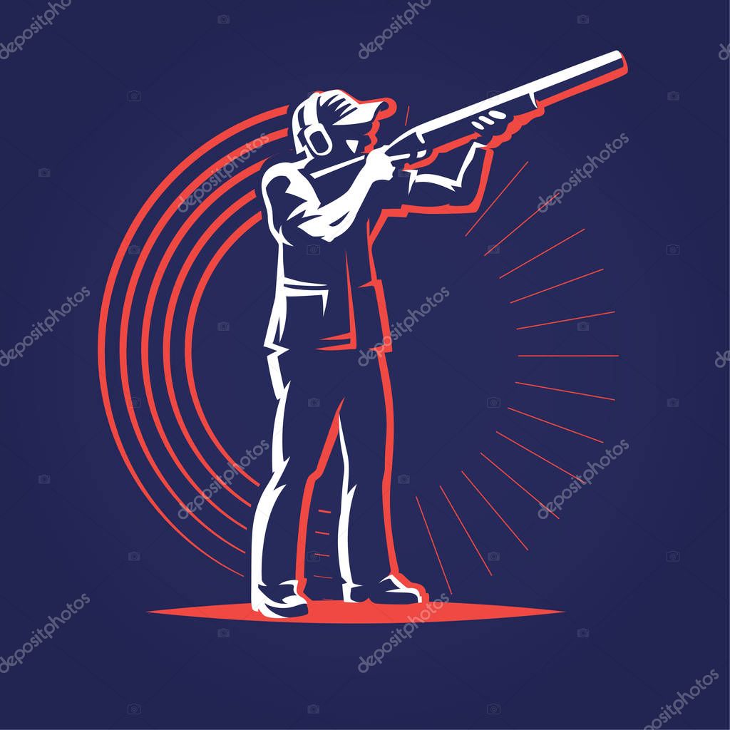Shooting. logo illustration on a dark background