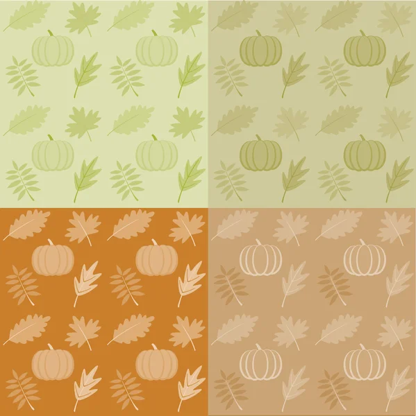 Vector texture fall pumpkins and leaves — Stock vektor