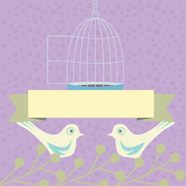 Mariage coloré, illustration de Saint-Valentin avec des colombes d'amour — Image vectorielle