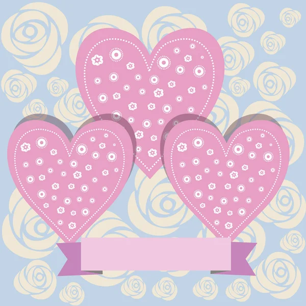 Αγάπη καρδιά γλυκά με το banner κείμενο — Διανυσματικό Αρχείο