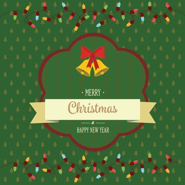 Ilustración de año nuevo y la tarjeta de Navidad en estilo vintage — Vector de stock