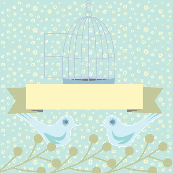 Mariage coloré, illustration de Saint-Valentin avec des colombes d'amour — Image vectorielle