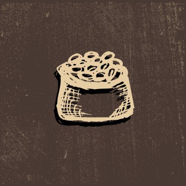 Kahve çekirdekleri vektör simgesi