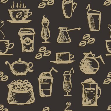 Vektör Dikişsiz desen ve logoları restau için seamless modeli