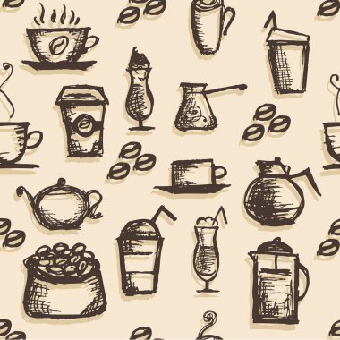 Vektör Dikişsiz desen ve logoları restau için seamless modeli