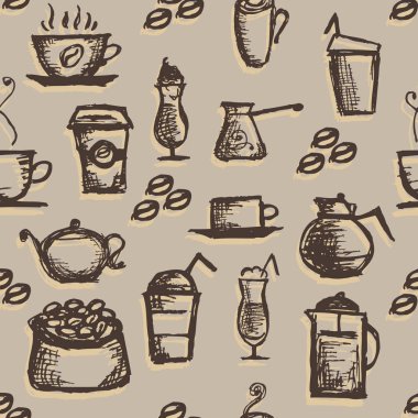 Vektör Dikişsiz desen ve logoları restau için seamless modeli