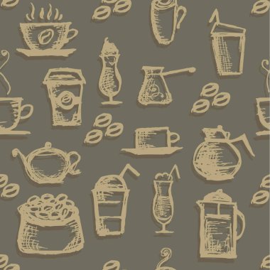 Vektör Dikişsiz desen ve logoları restau için seamless modeli