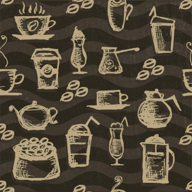 Vektör Dikişsiz desen ve logoları restau için seamless modeli