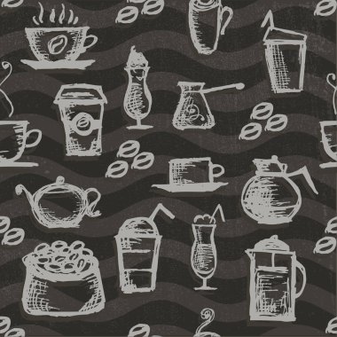 Vektör Dikişsiz desen ve logoları restau için seamless modeli