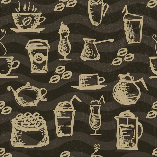 Vector seamless pattern and seamless pattern of logos for restau