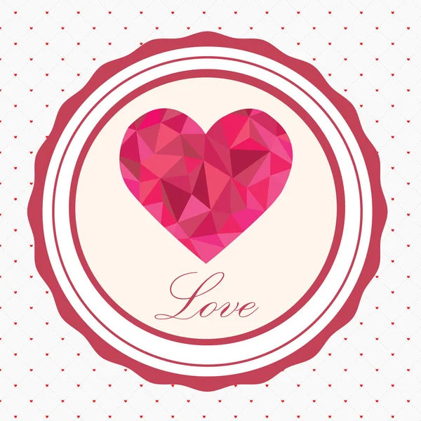 Postcard for Valentine's day with a beautiful image of heart — Stock Vector
