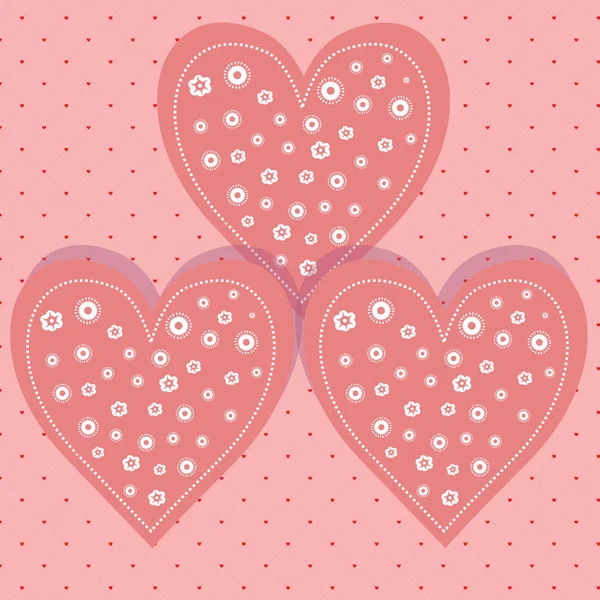 Cartolina per San Valentino con una bella immagine del cuore — Vettoriale Stock