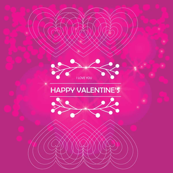 Betűkkel által kézzel boldog Valentin-nap-üdvözlőlap háttere — Stock Vector