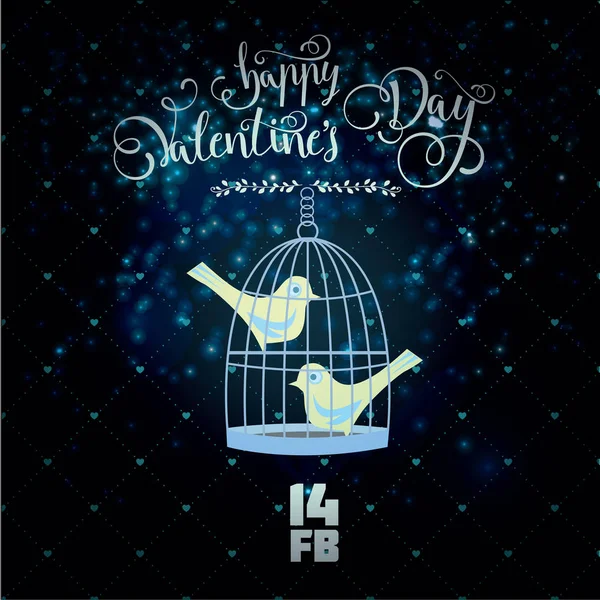 Valentin-napi szerelmes pároknak az ünneplés galambok — Stock Vector