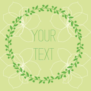 bahar çiçekleri ve resim çerçevesi Ah metninizi kartpostal