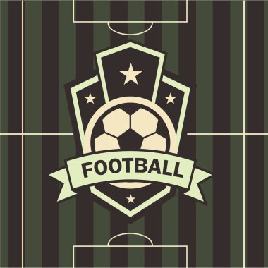 vektör çizim futbol amblem futbol sahası 